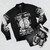 Bomber jacket with the text "I Don't Need Therapy I Just Need To Get F#ed In Public By Fourteen Werewolves" - Flat lay