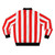 A vintage-style bomber jacket featuring bold red and white vertical stripes - Back