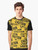 Caution graphic t-shirt with police tape, warning symbols, and law enforcement-related imagery - Men