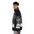 Bo Jackson art print puffer jacket in black and white - men side left