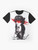 Vaporwave Japanese Graphic T-Shirt with futuristic, cyberpunk, and minimalist design - Flat lay