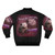 Opossum-themed bomber jacket with word art design - Back
