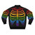LGBTQ Pride Skeleton Ribcage Bomber Jacket with rainbow colors - Back