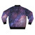 Galaxy-inspired bomber jacket with a deep purple and starry design - Back
