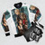 Anime inspired Final Fantasy VII bomber jacket with iconic game characters and imagery - Flat lay