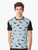 Graphic t-shirt featuring a design of urban pigeons or doves in a flock, with a pattern of gray and white birds. - Men