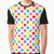 Colorful rainbow polka dots pattern graphic t-shirt