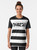 Prison inmate black and white striped Halloween costume graphic t-shirt - Women