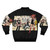 The Clash At Demonhead band logo printed on a vegan bomber jacket, inspired by the Scott Pilgrim movie and comic series. - Back