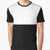 Half white and half black minimalist graphic t-shirt
