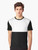 Half white and half black minimalist graphic t-shirt - Men