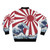 Bomber jacket featuring Hokusai's iconic "Great Wave off Kanagawa" design with a rising sun - Back