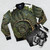 Fibonacci Fern Botanical Bomber Jacket with a nature-inspired pattern - Flat lay