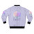 Chaotic gay themed bomber jacket with pastel colors and dice graphics - Back