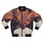 Vintage-inspired floral bomber jacket with a surreal, collage-style design.