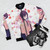 Anime-inspired bomber jacket featuring the characters Yuu Koito and Touko Nanami from the series Bloom Into You (Yagate Kimi ni Naru) - Flat lay