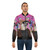 Vaporwave-inspired bomber jacket featuring a colorful, trippy dog design - Lifestyle
