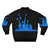 Blue abstract water splash bomber jacket - Back