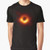 Black hole graphic t-shirt with event horizon and Messier 87 galaxy