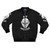 Vintage bomber jacket with a design featuring an ape or monkey, representing the evolution of mankind