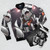 Strong Collection athletic bomber jacket in gray and black colors - Flat lay