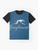 Greyhound blue bus logo printed on a graphic t-shirt - Flat lay