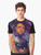 Nebula graphic t-shirt with cosmic stars and black art design - Men