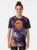 Nebula graphic t-shirt with cosmic stars and black art design - Women