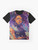 Nebula graphic t-shirt with cosmic stars and black art design - Flat lay