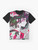 Vivid koi fish design on a colorful t-shirt - Flat lay