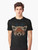 Vibrant graphic t-shirt featuring a red panda face design with leaves and geometric patterns - Men