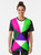 Bold 80s color block neon green and pink graphic t-shirt - Women
