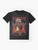 Retro graphic t-shirt featuring a witches' brew design with coffee, fire, and magical elements - Flat lay