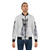 Cozy and stylish bomber jacket featuring an adorable Russian blue cat kitten with green eyes. - Lifestyle