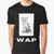 Funny graphic t-shirt featuring a wet cat with the text "WAP"