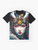 Savage Princess Graphic T-Shirt featuring tribal-inspired design with feathers, war paint, and shaman-like beauty - Flat lay