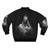 Vintage-inspired black and white chicken/rooster bomber jacket - Back