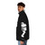 Isaac Asimov inspired retro puffer jacket with science fiction author graphics - men side left
