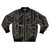 A black and gold geometric abstract bomber jacket