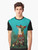 A floral fox graphic t-shirt featuring a colorful, botanical design with flowers, leaves, and a fox motif. - Men