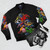Bomber jacket featuring the iconic Fat Albert and the Cosby Kids cartoon characters from the 1970s and 1980s - Flat lay