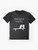 A graphic t-shirt design featuring the text "Attempted Murder" with stylized crows in black and white. - Flat lay