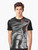 Emotional portrait of a girl and wolf in a desaturated, charcoal and pastel style graphic - Men