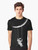 A surrealist black and white graphic t-shirt with an abstract moon swing design - Men