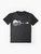 Minimalist landscape design featuring a nature-inspired guitar silhouette on a t-shirt - Flat lay
