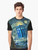 A vibrant graphic t-shirt featuring a British phone box with a Doctor Who, time lord theme. - Men
