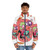 Invader Zim Waffles Puffer Jacket with Gir and Minimoose characters - men front