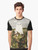 Strawberry graphic t-shirt with nature and folk art elements - Men