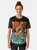 Anime-inspired graphic t-shirt featuring a ramen dragon from the famous Kanagawa wave artwork - Women