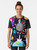 Space infographic design featuring the Big Bang, planets, and cosmic elements on a graphic t-shirt. - Women